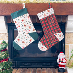 Tuto couture facile et patron PDF de chaussettes de Noël, en 2 tailles