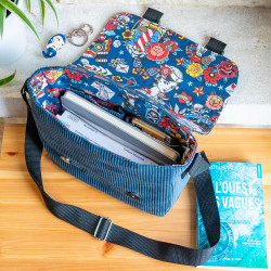 Patron PDF couture complet du sac besace Muscade, en 3 formats