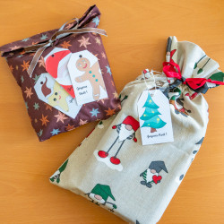 Etiquettes illustrées pour cadeaux de Noël, PDF à imprimer et découper