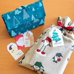 Etiquettes illustrées pour cadeaux de Noël, PDF à imprimer et découper