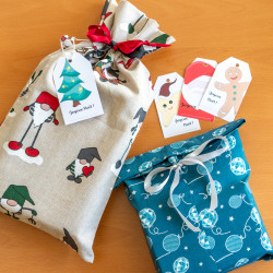 Etiquettes illustrées pour cadeaux de Noël, PDF à imprimer et découper