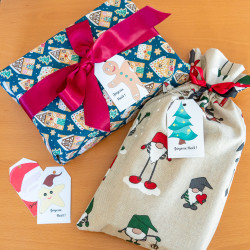 Etiquettes illustrées pour cadeaux de Noël, PDF à imprimer et découper