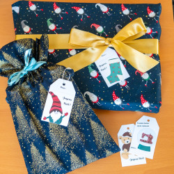 Etiquettes illustrées pour cadeaux de Noël, PDF à imprimer et découper