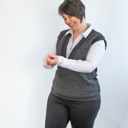 Patron PDF pull sans manche femme, du 34 au 56, 4 statures