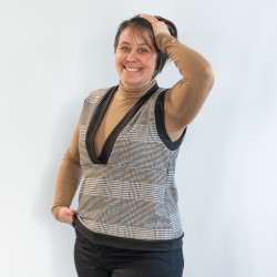 Patron PDF pull sans manche femme, du 34 au 56, 4 statures