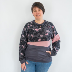 Patron PDF sweat mixte Kiwi, du XS au 3XL, poche kangourou