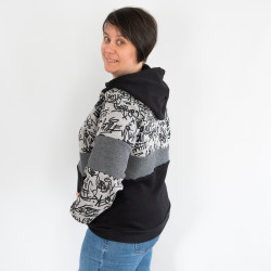 Patron PDF sweat mixte Kiwi, du XS au 3XL, poche kangourou