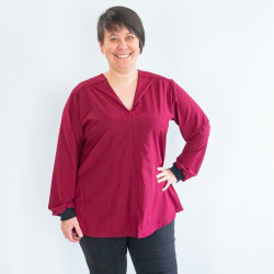 Patron PDF blouse robe Myrtille, effet chemise, du 34 au 56