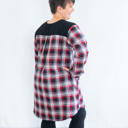 Patron PDF blouse robe Myrtille, effet chemise, du 34 au 56