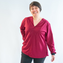 Patron PDF blouse robe Myrtille, effet chemise, du 34 au 56