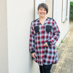 Patron PDF blouse robe Myrtille, effet chemise, du 34 au 56