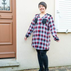 Patron PDF blouse robe Myrtille, effet chemise, du 34 au 56