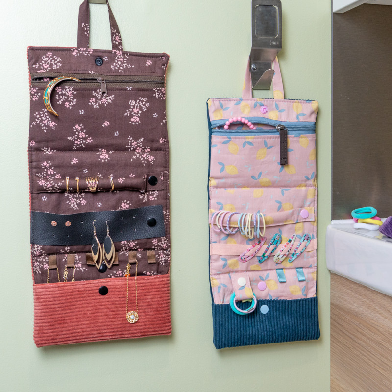 Patron couture PDF pochette à bijoux Violette, pour fille et femme