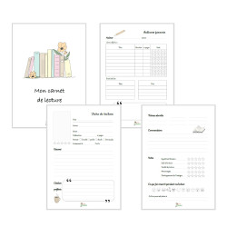 Fiches de carnet de lecture, pages A4 PDF à imprimer
