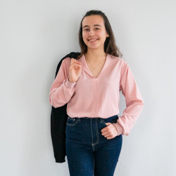 Patron PDF blouse robe Myrtille, effet chemise, du 34 au 56