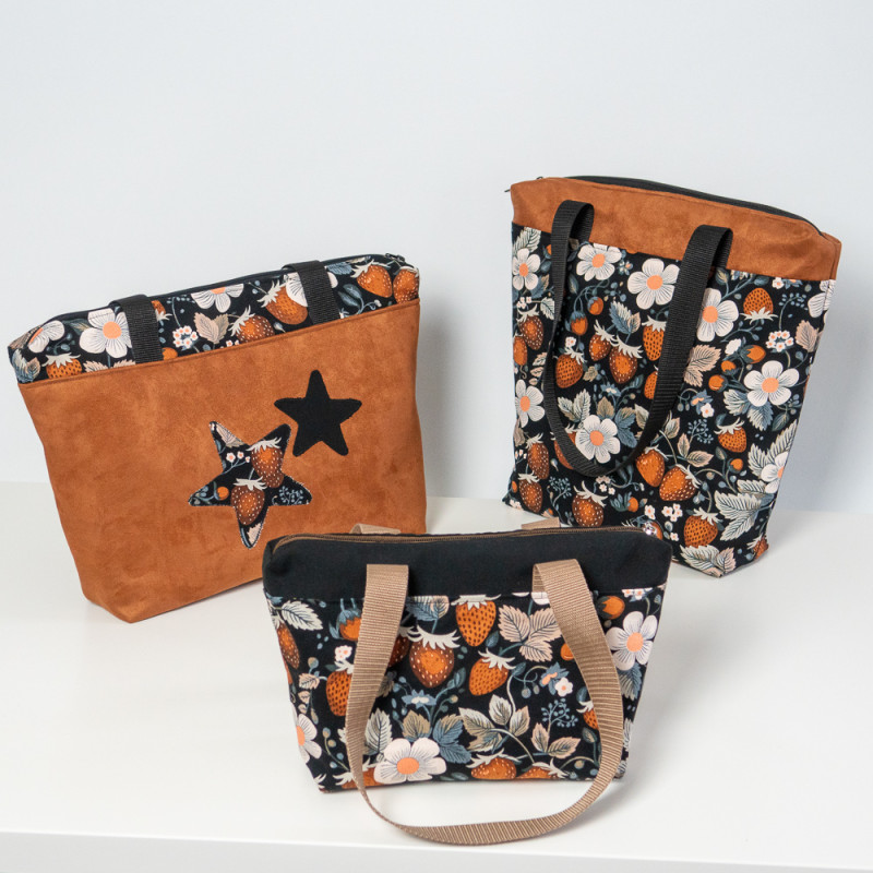 Patron couture PDF sac cabas zippé Fraise