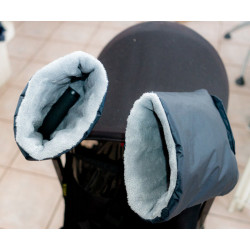 Moufles pour les mains bien chaudes sur poussette 2 poignées