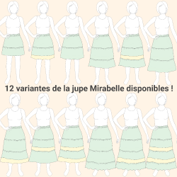 Patron PDF débutant jupe bohème Mirabelle, du 34 au 56
