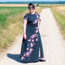 Patron PDF robe longue ou crop top Ciboulette en jersey, du 34 au 56