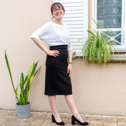 Patron PDF jupe crayon Marjolaine en jersey, du 34 au 56