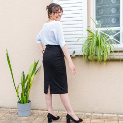 Patron PDF jupe crayon Marjolaine en jersey, du 34 au 56