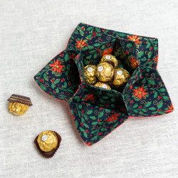 Tuto couture facile et patron PDF pour corbeille compartimentée étoile