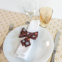 Tuto couture facile et patron PDF pour rond de serviette nœud élégant