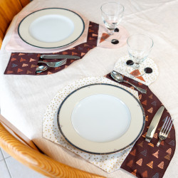 Tuto couture facile et patron PDF d'un set de table Bonhomme de neige