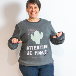 Patron PDF sweat pull mixte Grenade, du XS au 3XL, 2 statures