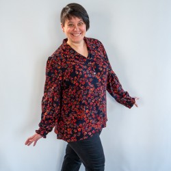 Patron PDF robe chemise Raisin noir, du 34 au 56, 4 statures