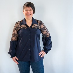 Patron PDF robe chemise Raisin noir, du 34 au 56, 4 statures