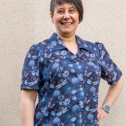 Patron PDF robe chemise Raisin noir, du 34 au 56, 4 statures