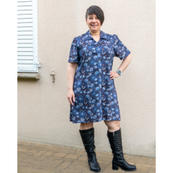 Patron PDF robe chemise Raisin noir, du 34 au 56, 4 statures