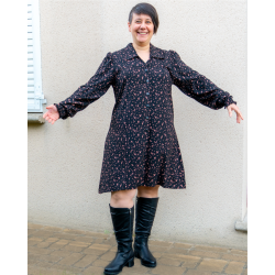 Patron PDF robe chemise Raisin noir, du 34 au 56, 4 statures