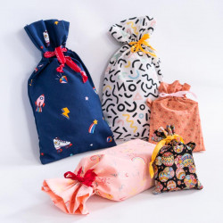 Tuto couture DIY et patron PDF de poches cadeaux zéro déchet