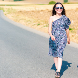 Patron PDF robe et tunique asymétrique, 34 au 52, 4 statures