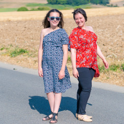 Patron PDF robe et tunique asymétrique, 34 au 52, 4 statures