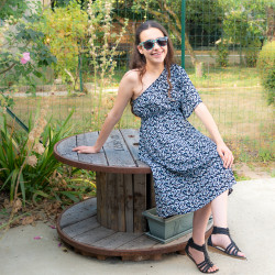 Patron PDF robe et tunique asymétrique, 34 au 52, 4 statures