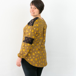 Patron PDF blouse Châtaigne, du 34 au 56, 4 statures