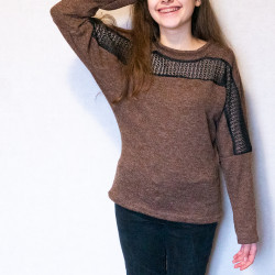 Patron PDF couture pull Poivre et sel, du 34 au 56, 4 statures