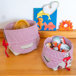 Tuto couture DIY et patron PDF de panier 3 en 1 : panière, sac, cadeau