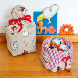 Tuto couture DIY et patron PDF de panier 3 en 1 : panière, sac, cadeau