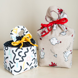 Tuto couture DIY et patron PDF de panier 3 en 1 : panière, sac, cadeau