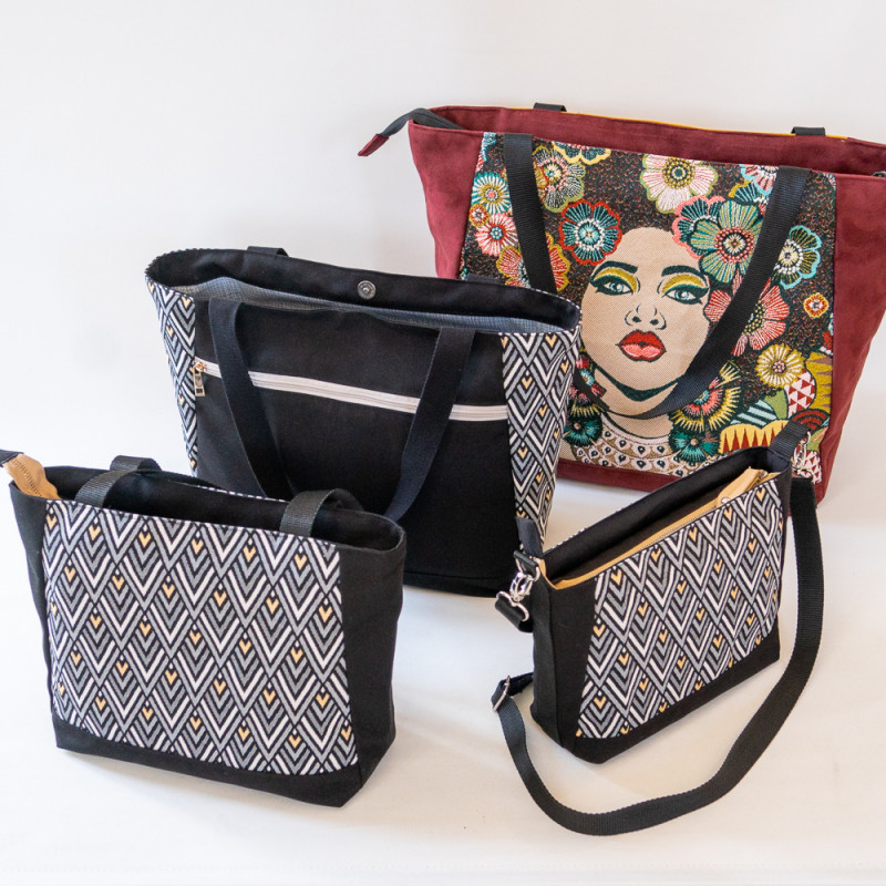 Patron PDF couture complet du sac cabas Cumin, en 4 formats