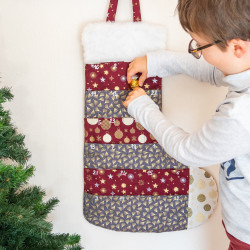 Tuto couture et patron PDF de calendrier de l'Avent Chaussette de Noël