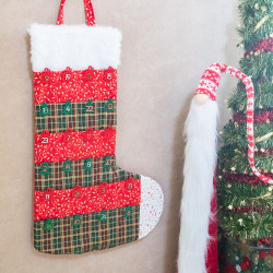 Tuto couture et patron PDF de calendrier de l'Avent Chaussette de Noël