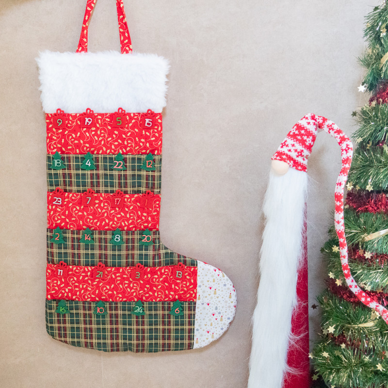 Tuto couture et patron PDF de calendrier de l'Avent Chaussette de Noël