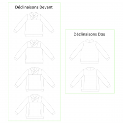 Patron PDF sweat mixte Anis au col croisé, du XS au 4XL