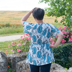 Patron PDF robe blouse portefeuille Sésame, du 34 au 56