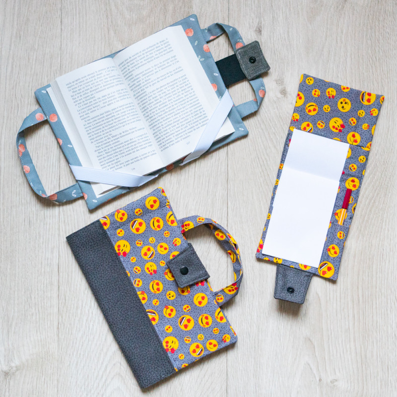 Tuto couture DIY et patron PDF de protège carnet et livre Réglisse